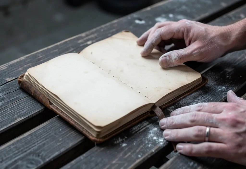 Journal d'entraînement en cuir usé