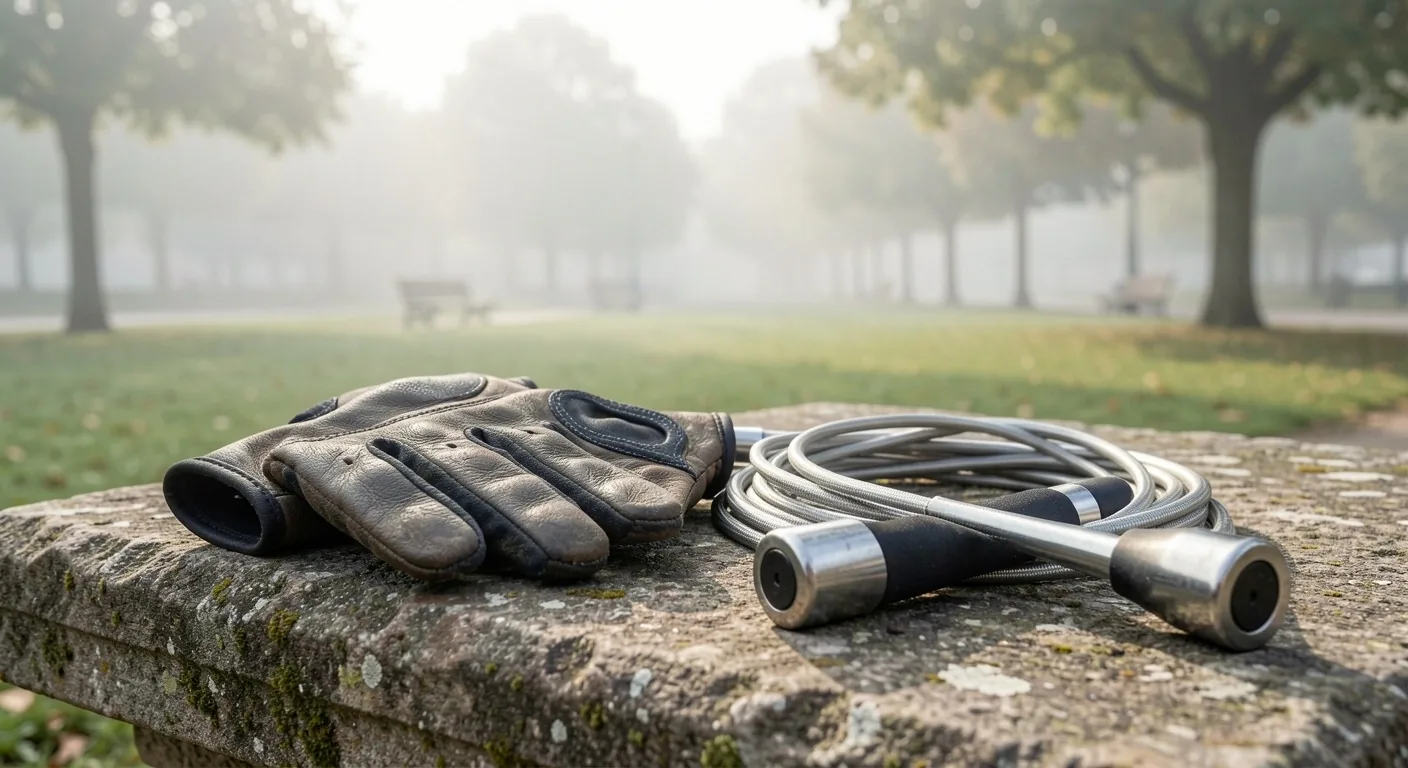 Kettlebell en fonte brute sur sol en béton