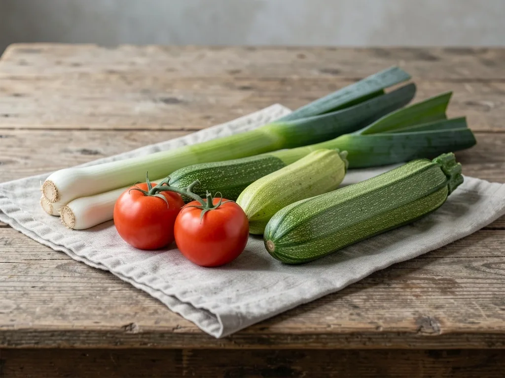 Légumes de saison sur table en bois
