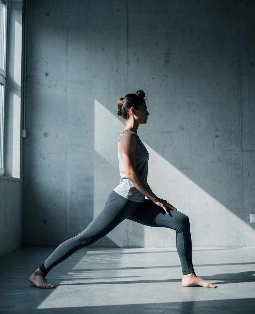 Posture de yoga dans un studio minimaliste