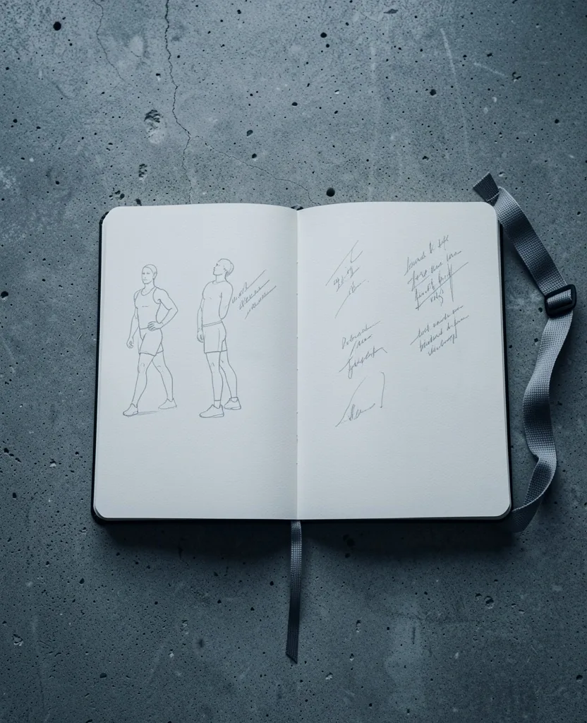 Journal d'entraînement ouvert sur une surface en béton